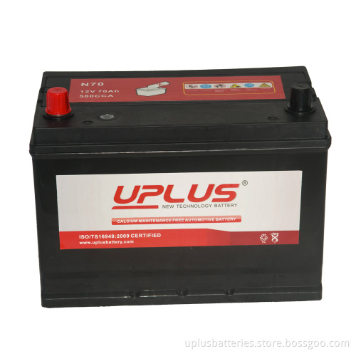 N70 Mf Lead Acid Battery 12V Maintenance Free Car Battery